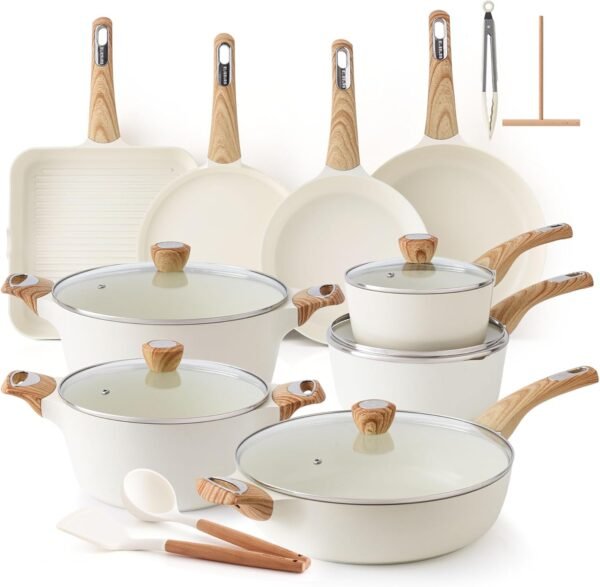 SENSARTE Healthy Ceramic Non-Stick Induction Cookware Set – 26 PCS