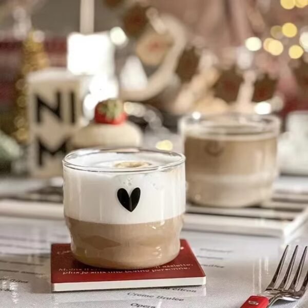 300ml Love/Happy Heart Wall Glass Cup